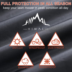 Himal Outdoors en uso cubriendo cortacésped listo tras lluvia