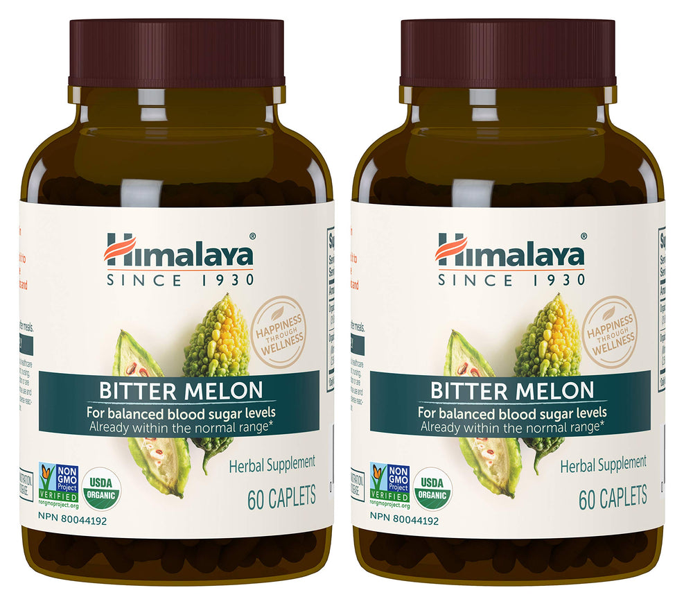 Himalaya frasco frontal de Bitter Melon USDA Organic muestra presentación y sello orgánico