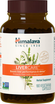Himalaya frasco frontal mostrando 180 cápsulas y beneficios de duración