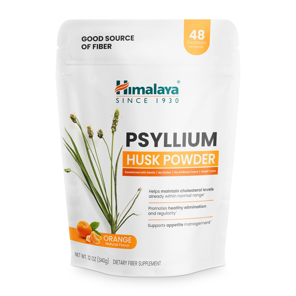 Himalaya envase frontal naranja mostrando porciones y marca