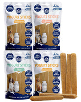 Himalayan Dog Chew front packaging showing 20 yogurt sticks and branding benefit clarity