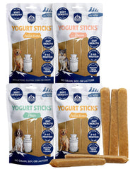 Himalayan Dog Chew front packaging showing 20 yogurt sticks and branding benefit clarity