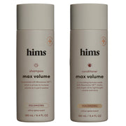 hims envases frontales del set Max Volume mostrando diseño y volumen