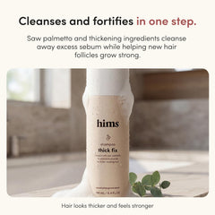 hims etiqueta con ingredientes clave y beneficios visibles