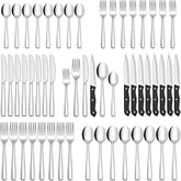HIWARE front view of full 48-piece set showing polished utensils and uniform styling