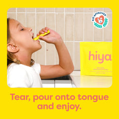 HIYA etiqueta con lista de vitaminas y minerales visible y clara