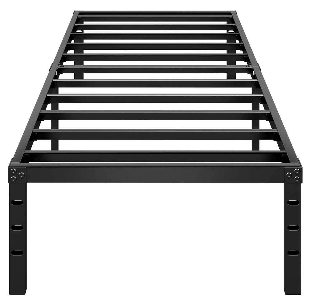 HLIPHA vista frontal de la cama twin mostrando soporte estable y estética minimalista