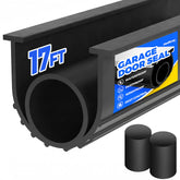 Holikme front view of 17ft EPDM garage door bottom seal showing full length benefit