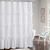 Homechoice Decor cortina frontal mostrando volantes y aspecto elegante