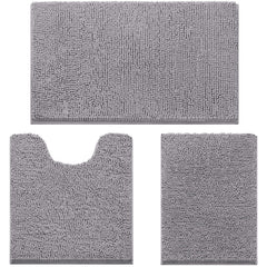 HOMEIDEAS alfombrilla frontal grande en chenilla gris mostrando absorción y confort