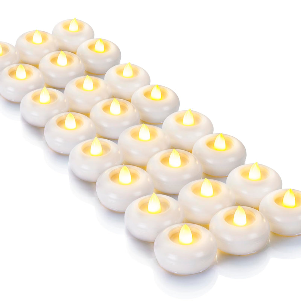 Homemory pack frontal 24 velas flotantes muestra contenido listo para uso
