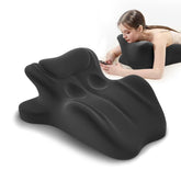 HOMEPAC front view of wedge pillow showing black cover and stable incline for comfort