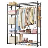 HOMIDEC wardrobe front view showing organized clothes and shoes for easy access