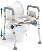 HOMLAND front view of raised toilet seat showing stability and comfortable design