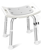HOMLAND shower chair front view showing stable seat and frame benefit safety