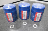Honda filtro de aceite frontal mostrando el embalaje original y ajuste exacto