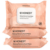 Honest Beauty frontal del paquete mostrando 90 toallitas, práctico y compacto