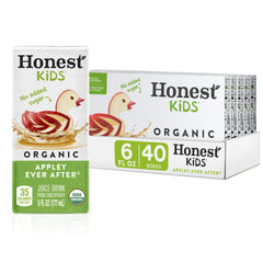 Honest Kids front packaging showing organic apple juice and child-friendly design