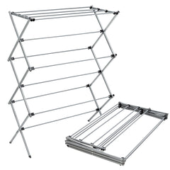 Honey-Can-Do front view of grey drying rack shows large capacity and stability