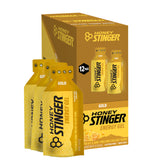 Honey Stinger frente del empaque mostrando 12 geles y conveniencia