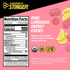 Honey Stinger primer plano de textura del gomoso que facilita la masticación rápida