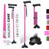 HONEYBULL pink cane front view showing full design and portability benefit