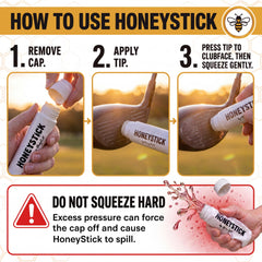 Honey Golf Honeystick application close-up demonstrating easy no-mess wipe-on use