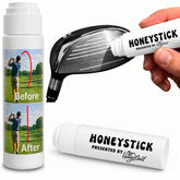 Honey Golf Honeystick front label showing product and benefit for consistent shots