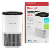 Honeywell vista frontal del purificador mostrando diseño compacto y eficiencia