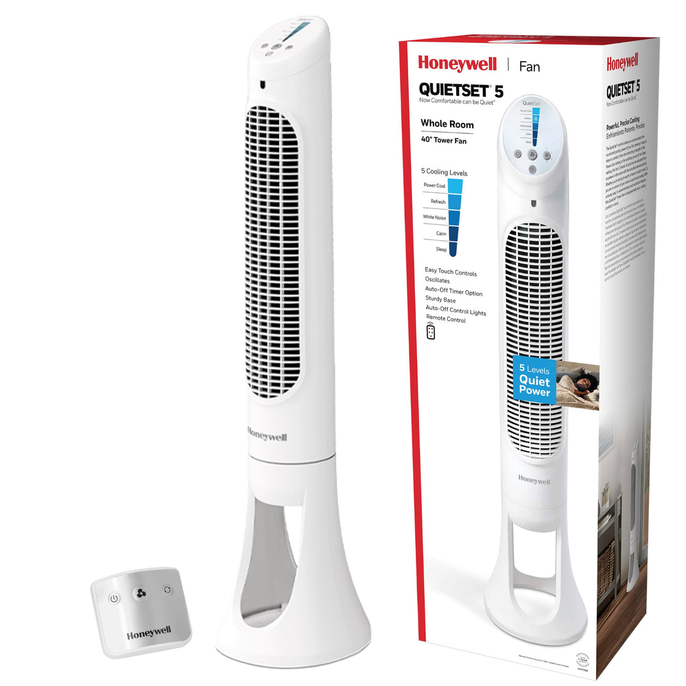 Honeywell HYF260 vista frontal mostrando diseño compacto y flujo de aire eficiente