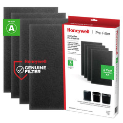 Honeywell pre-filtro frontal en empaque mostrando ajuste preciso y práctica recarga