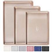 HONGBAKE front-facing champagne gold pan set showing elegant finish and versatility