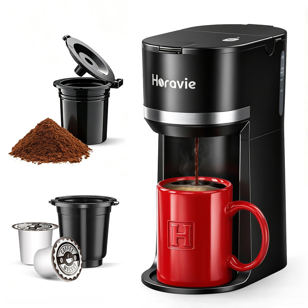 Horavie vista frontal compacto para preparar café rápido y ahorrar espacio