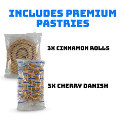 Hostess pastel en mano para comparar tamaño y porción práctica