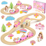 Hot Bee front packaging showing pink unicorn train set and contents, attractive gift appeal