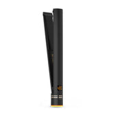Hot Tools flat iron front view showing sleek black gold finish and professional look