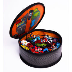 Hot Wheels ZipBin Wheelie detalle de cremallera que asegura coches