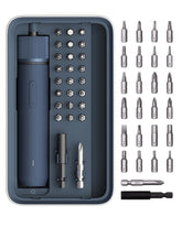 HOTO electric screwdriver front view showing ergonomic grip and compact design benefit