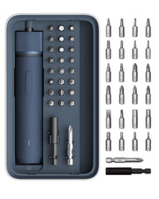 HOTO electric screwdriver front view showing ergonomic grip and compact design benefit