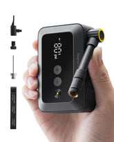 HOTO mini pump front view showing compact design and portability benefit