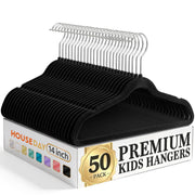 HOUSE DAY front view of 50-pack black hangers showing tidy storage benefit