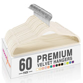 HOUSE DAY front packaging showing 60 ivory hangers and neat storage benefit