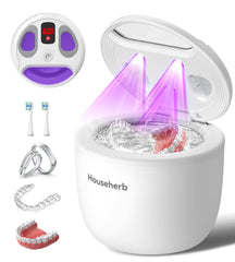 Househerb vista frontal del limpiador ultrasónico para orden y practicidad