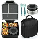 Howeemo vista frontal de la bento negra, diseño compacto y fácil de llevar