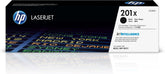 HP 201X front packaging showing cartridge box and compatibility benefits
