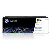 HP 414A yellow front packaging showing product identity and benefit