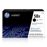 HP 58X front packaging showing cartridge and model for easy identification and trust