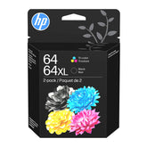 HP 64XL/64 pack front packaging showing compatibility and convenience