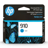 HP cartucho 910 cian frente mostrando diseño y compatibilidad, asegura impresión fiable
