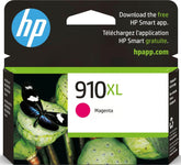 HP 910XL magenta front packaging showing product name and benefits